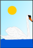 Swan Swimming In The Sun Clip Art